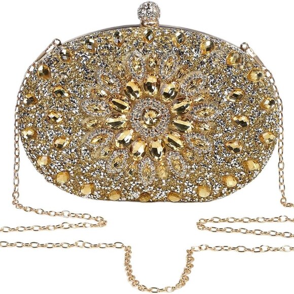 Luxury Sparkly Evening Handbag - Women's Rhinestone Clutch for Parties & Dinners - Picture 1 of 5